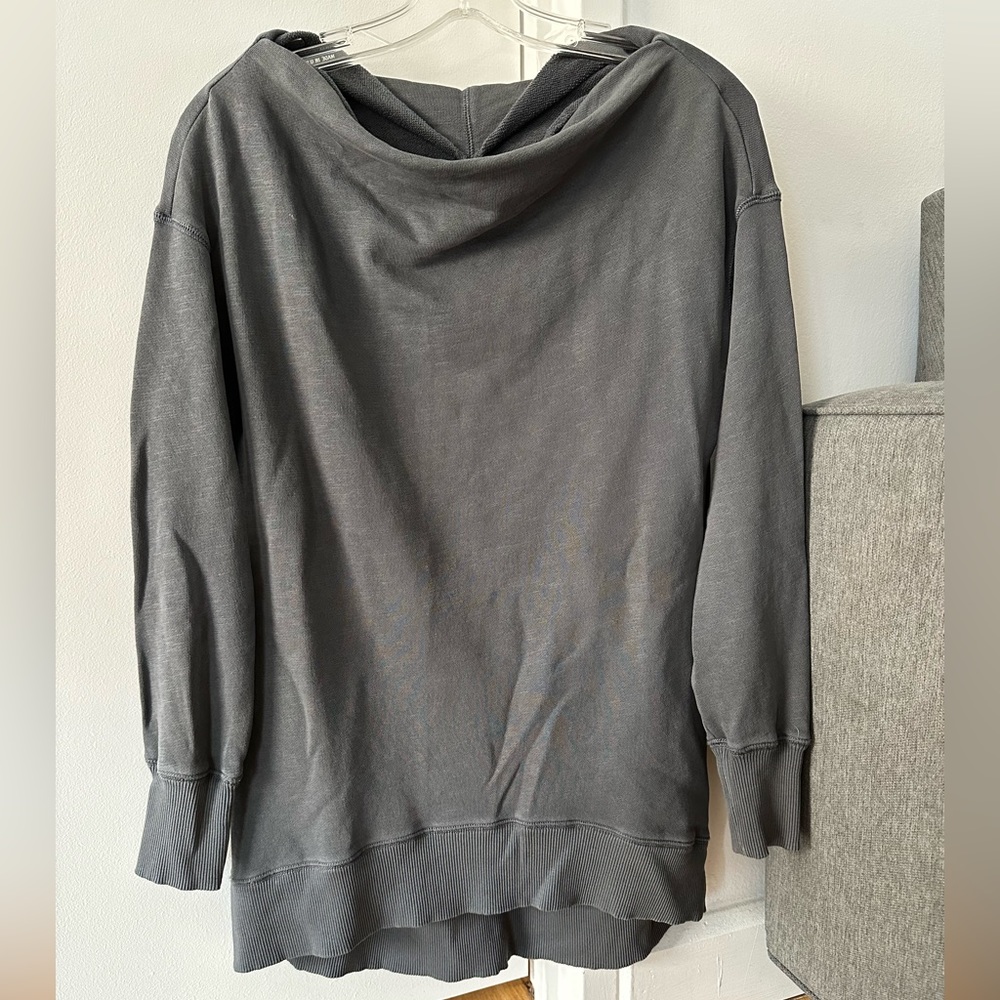 NWOT Pilcro By Anthropologie Cowl Neck Grey Sweatshirt Size XS